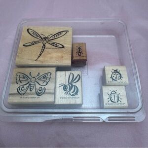 Stampin’ Up! Bunch O’ Bugs Rubber Stamp Set (2000, Retired) 🐞🦋🐝